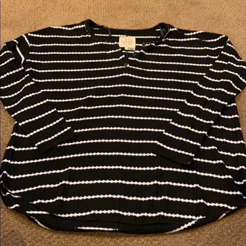 Chaser Black with White Stripes Waffle-like Top